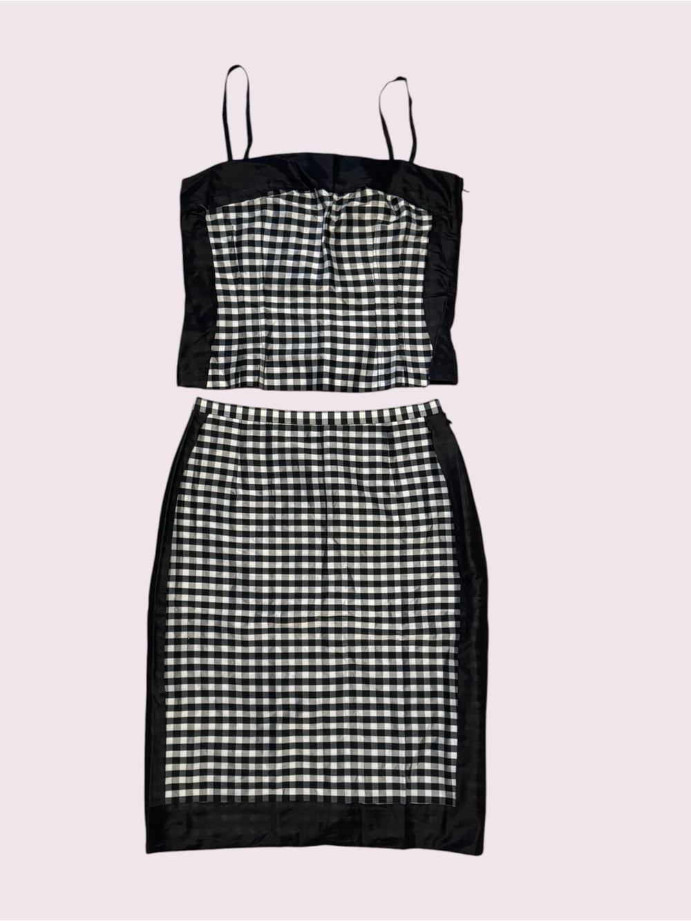 Moschino Black & White Gingham Two-Piece Dress Set